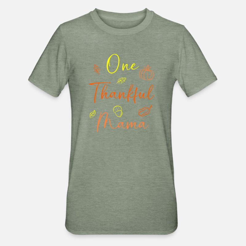 Thanksgiving Mama Mutter Oma Großmutter - Unisex Polycotton T-Shirt - Militärgrün meliert