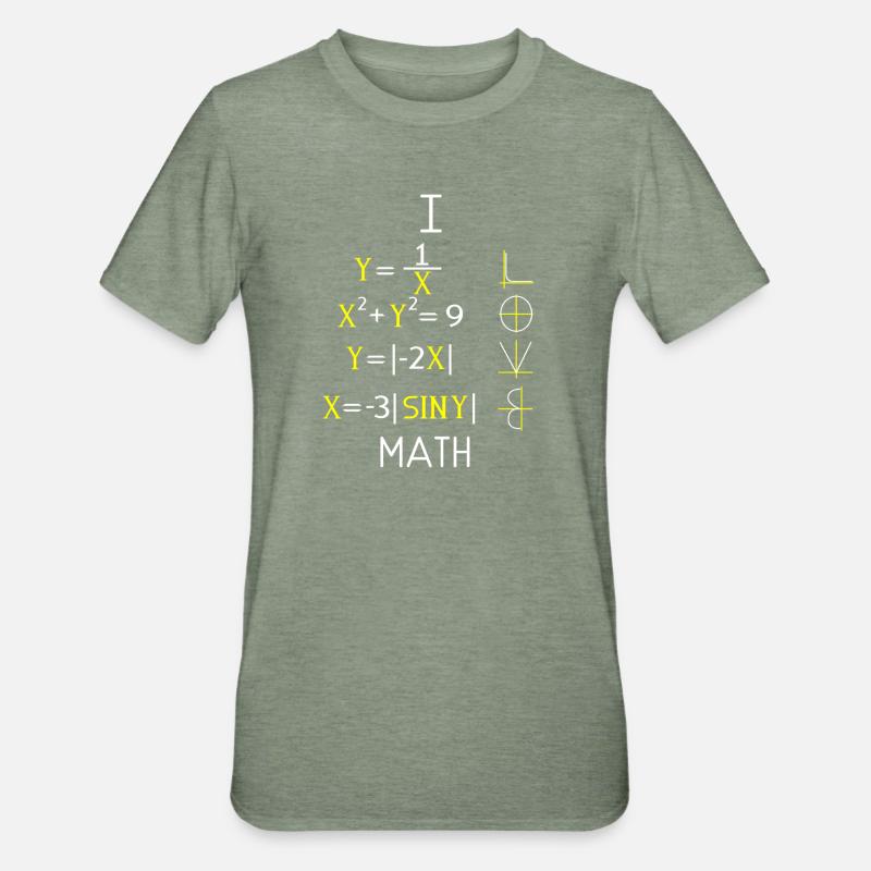 Math Math Math Professeur de mathématiques Mathématicien - T-shirt polycoton Unisexe - vert kaki chiné