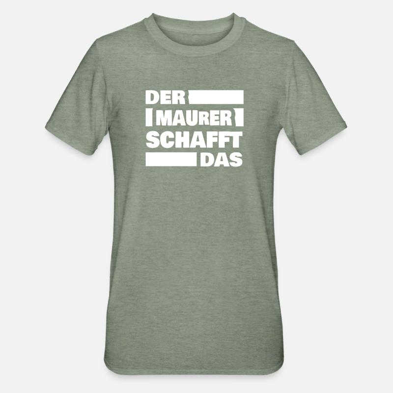 Bricklayer as work - Unisex Polycotton T-Shirt - heather military green