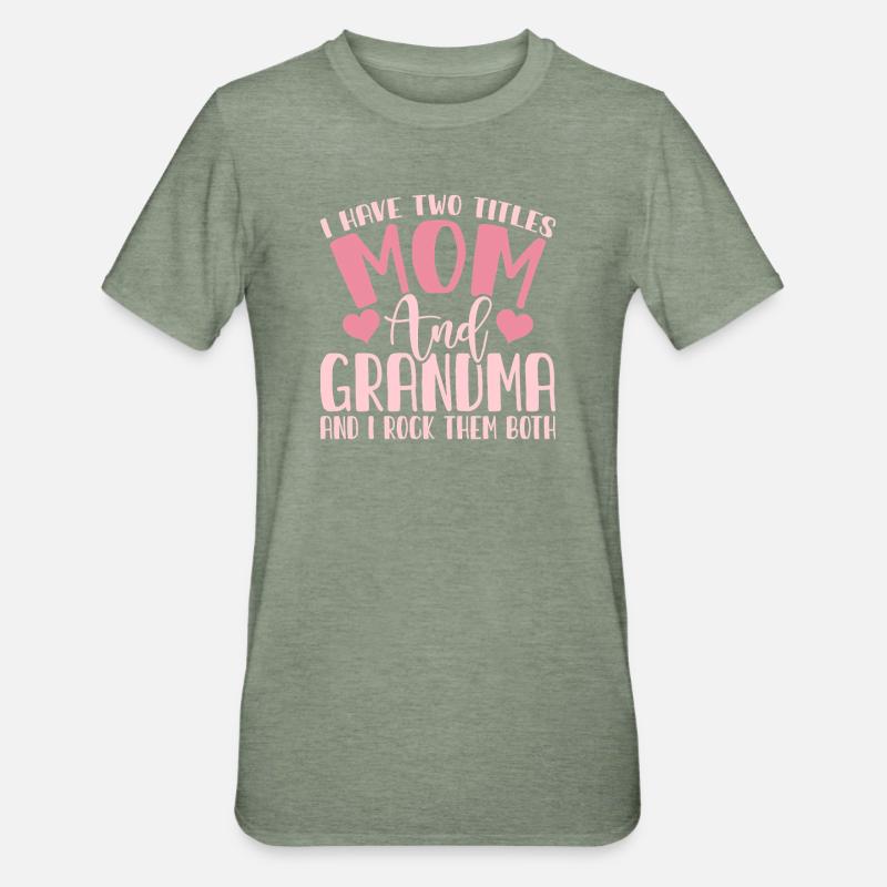 Oma Mama Geschenk Weihnachtsgeschenke Großmutter  - Unisex Polycotton T-Shirt - Militärgrün meliert