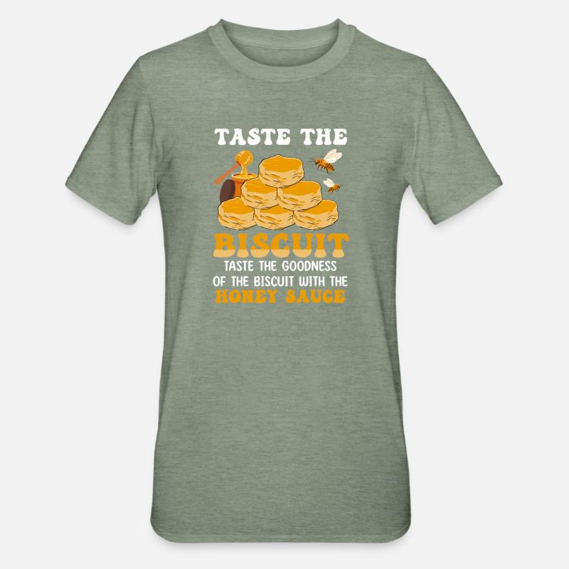 Honey Glazed Biscuit Stack - Unisex Polycotton T-Shirt - heather military green