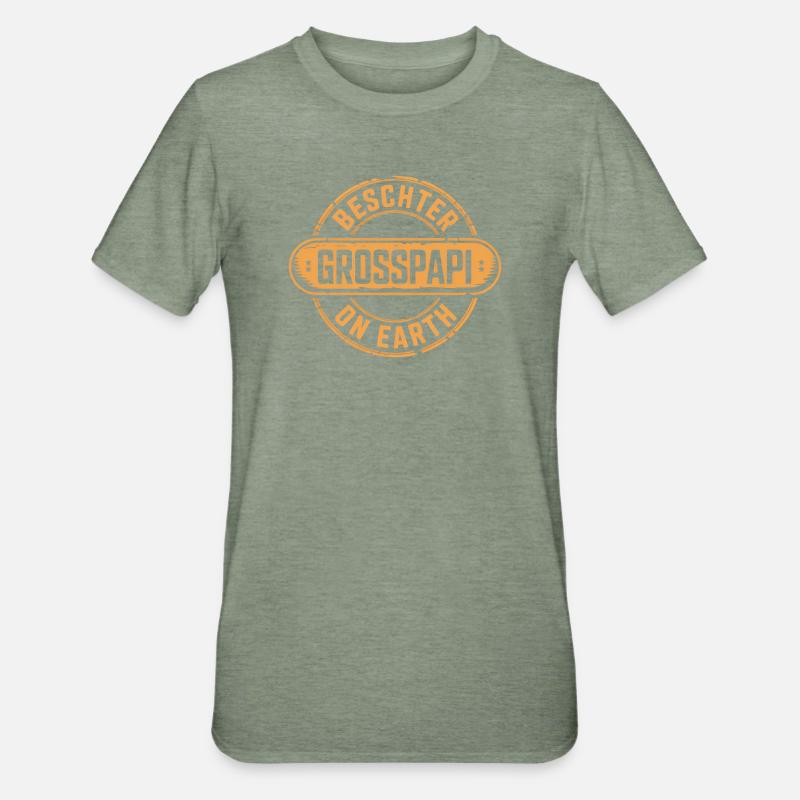 Beschter Grosspapi Schweizer Mundart - Unisex Polycotton T-Shirt - Militärgrün meliert