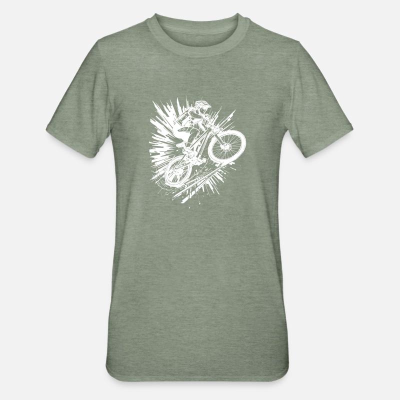 VTT Cyclisme VTT - T-shirt polycoton Unisexe - vert kaki chiné