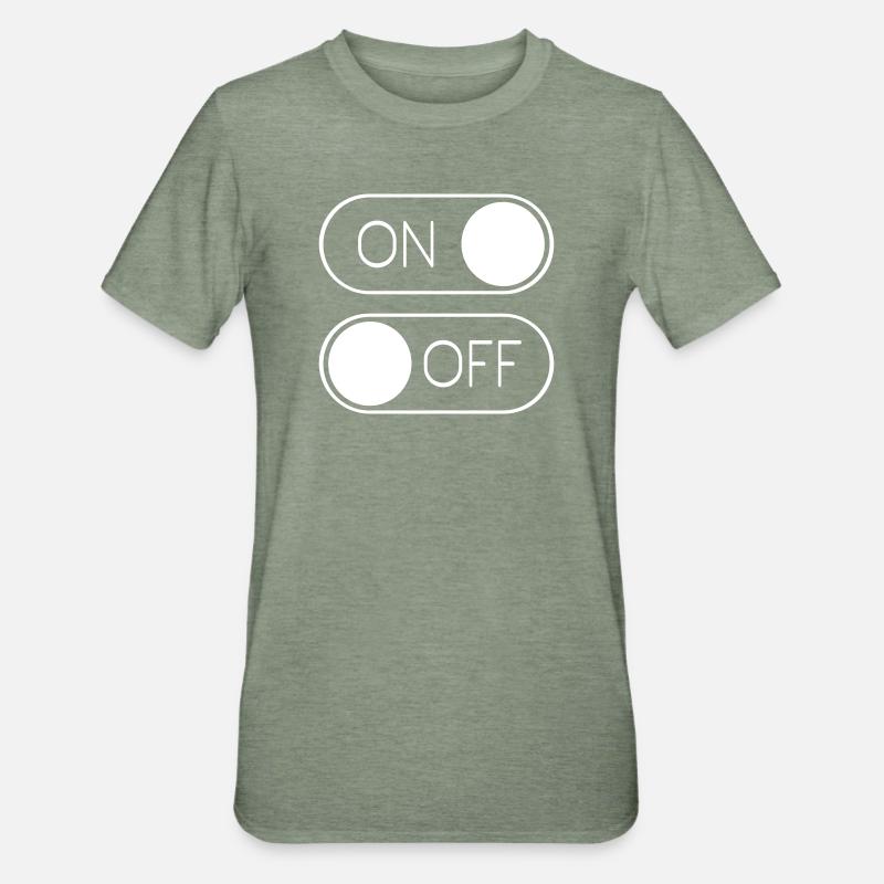 Toggle Graphic On Off Switch - Unisex Polycotton T-Shirt - heather military green