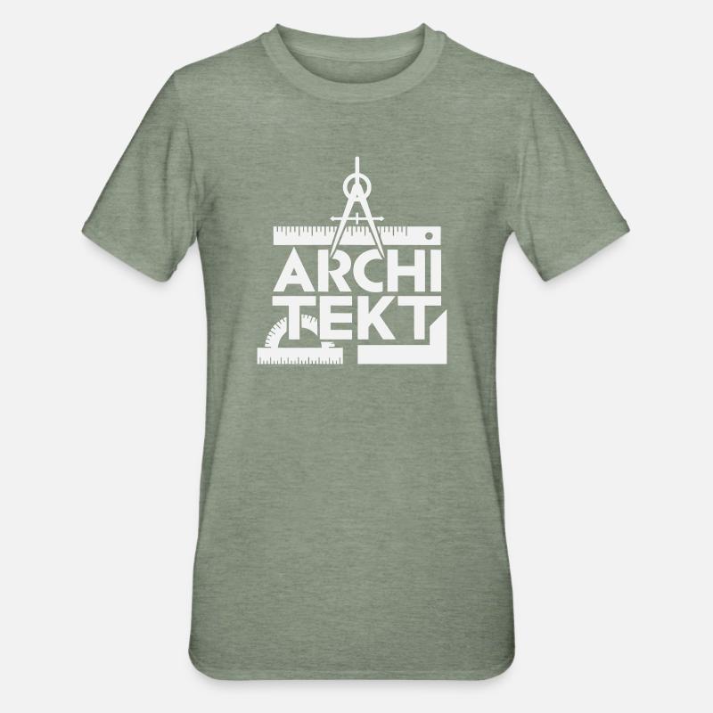 Architecture Design Grid Symbolism - Unisex Polycotton T-Shirt - heather military green