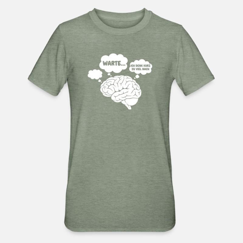 Brain Thoughts Comic - T-shirt polycoton Unisexe - vert kaki chiné