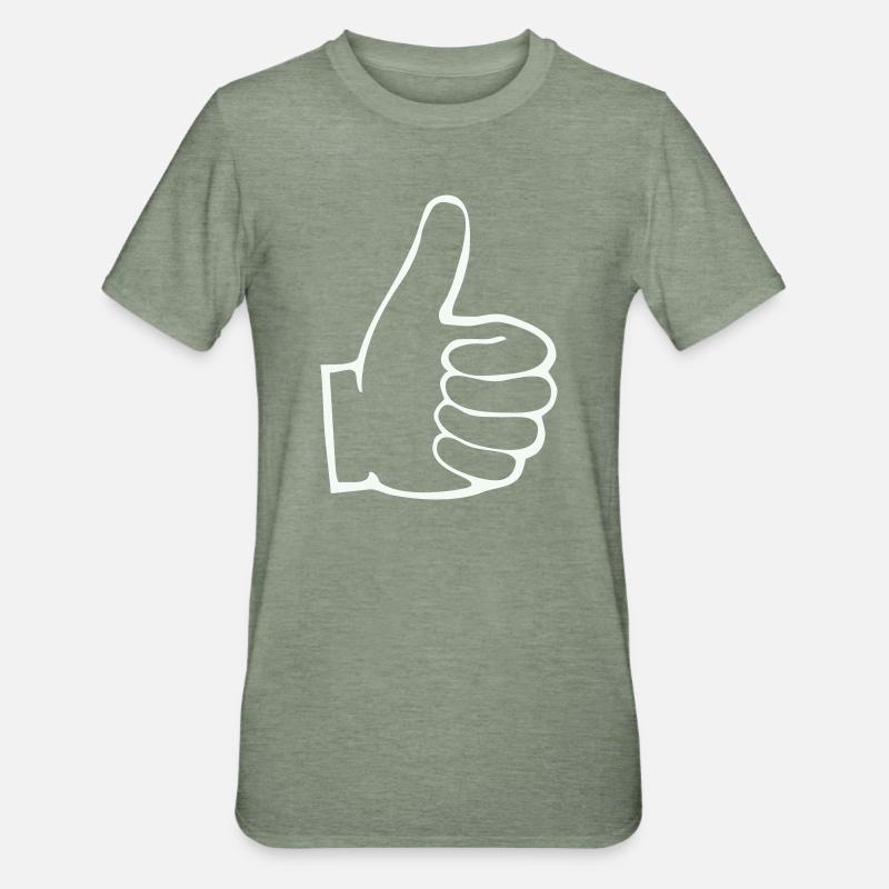 Plan du pouce levé - T-shirt polycoton Unisexe - vert kaki chiné
