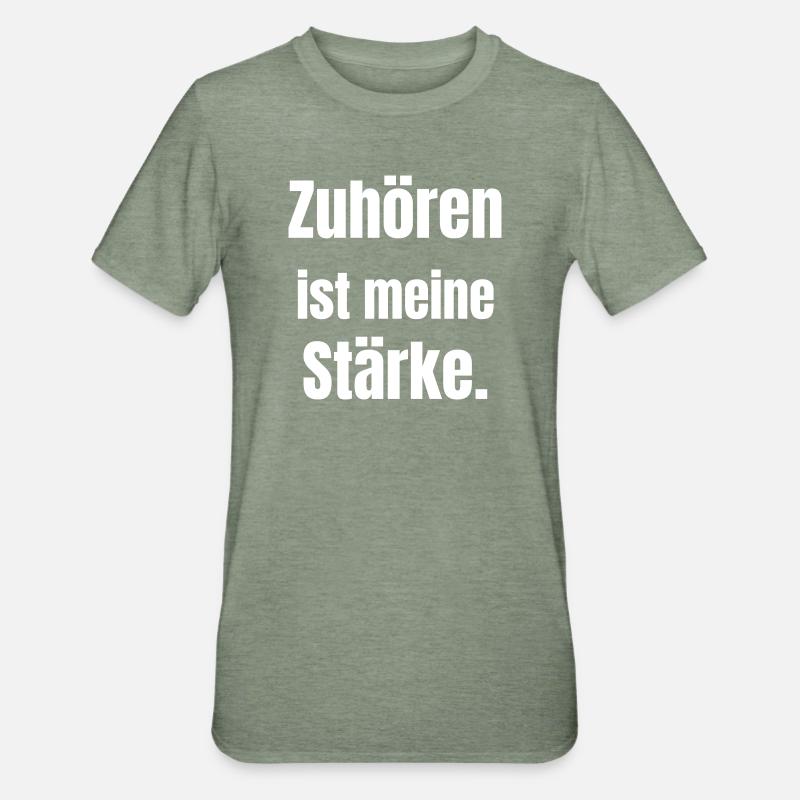Écouter est ma force - T-shirt polycoton Unisexe - vert kaki chiné