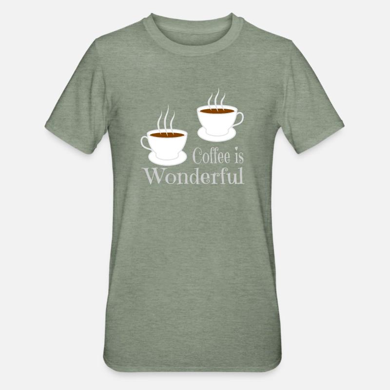 Kaffe - Unisex polycotton T-shirt - militærgrønmeleret