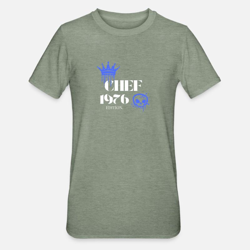 Édition Chef 1976 49e anniversaire Déclaration - T-shirt polycoton Unisexe - vert kaki chiné