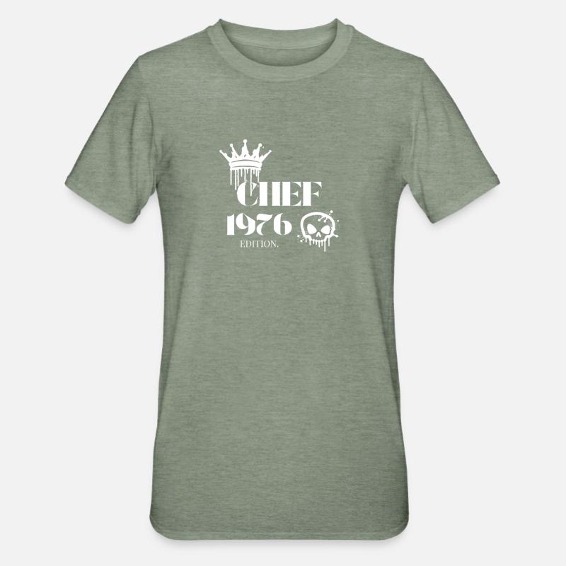 Édition Chef 1976 49e anniversaire Déclaration - T-shirt polycoton Unisexe - vert kaki chiné