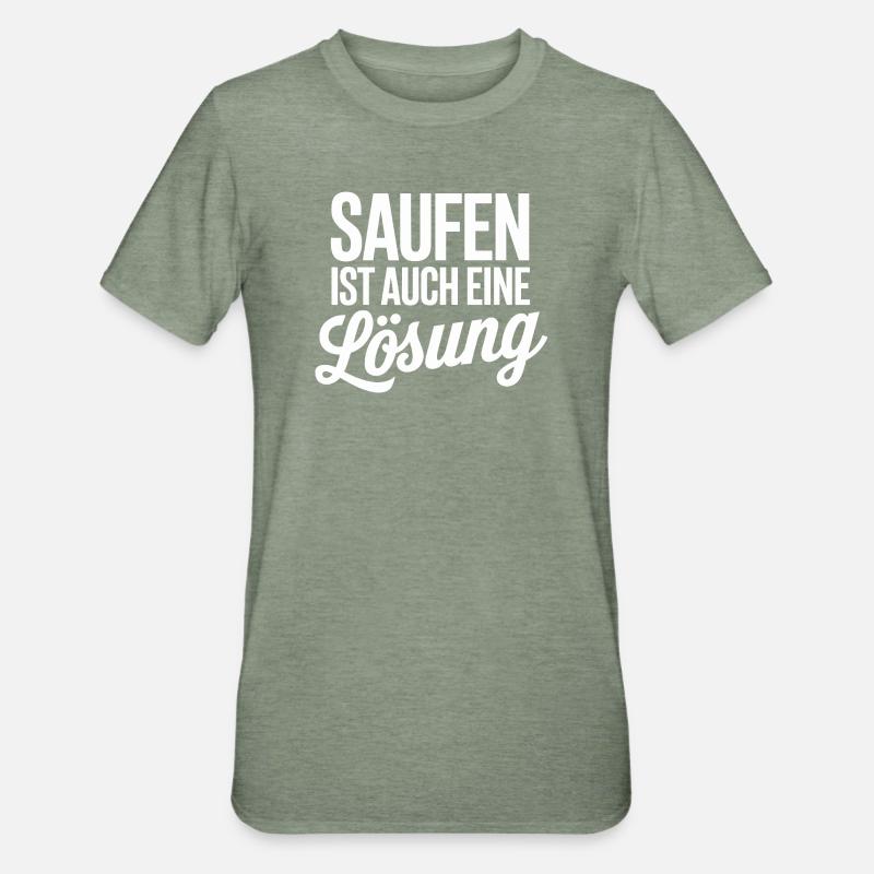 Drinking is also a solution - Unisex Polycotton T-Shirt - heather military green