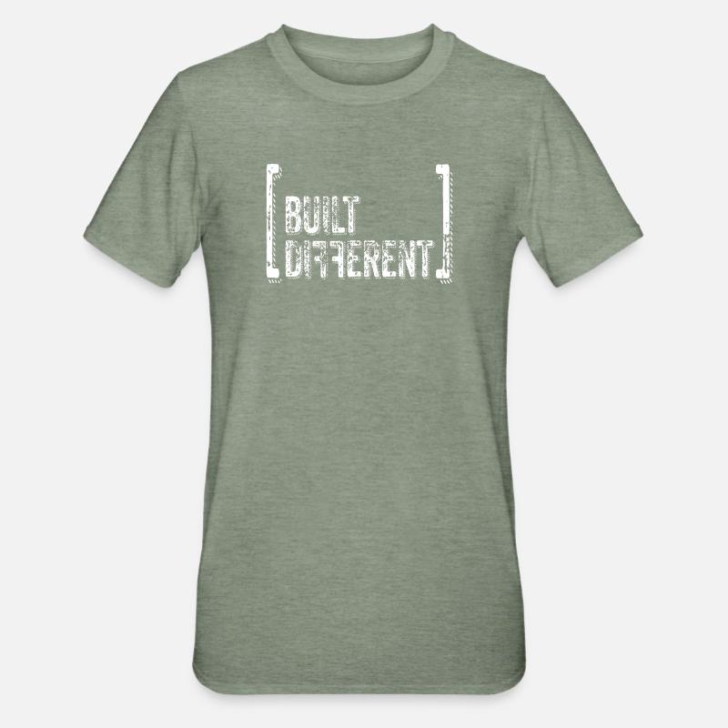 Devis de détresse construite différente - T-shirt polycoton Unisexe - vert kaki chiné
