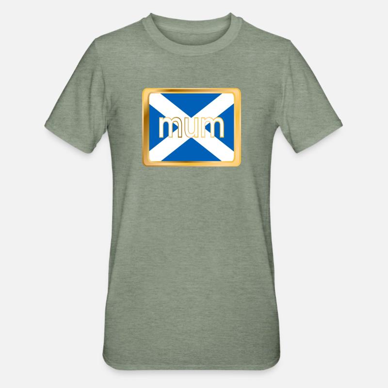 Mère de la mère de l’Écosse - T-shirt polycoton Unisexe - vert kaki chiné