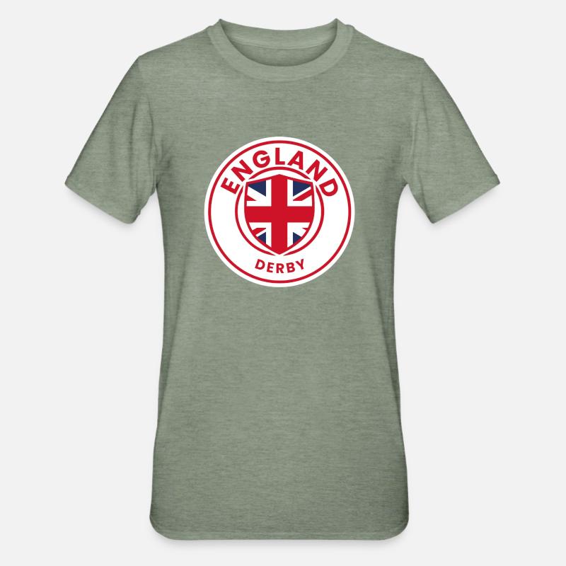 Conception du bouclier Union Jack - T-shirt polycoton Unisexe - vert kaki chiné