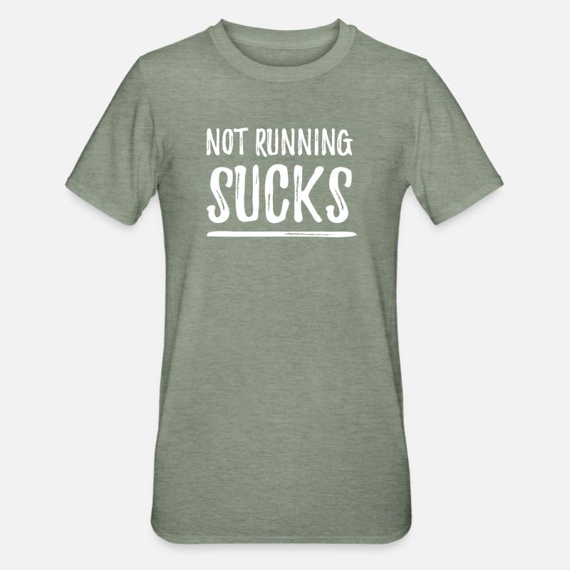 Ne pas courir, c’est nul - T-shirt polycoton Unisexe - vert kaki chiné
