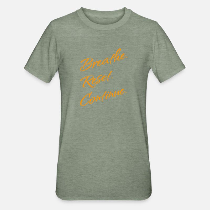 Réinitialiser. Continue. - T-shirt polycoton Unisexe - vert kaki chiné