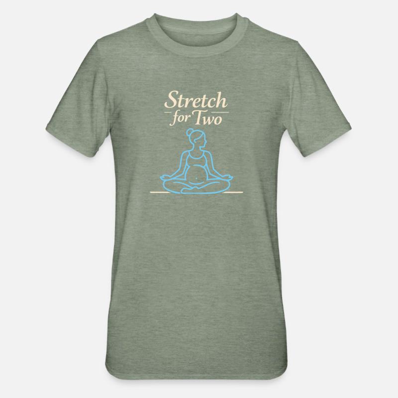 Vorgeburtliches Yoga Werdende Mutter - Unisex Polycotton T-Shirt - Militärgrün meliert