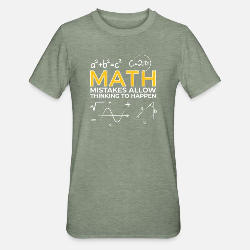 Math Mistakes Allow Thinking to Happen - Unisex Polycotton T-Shirt - heather military green