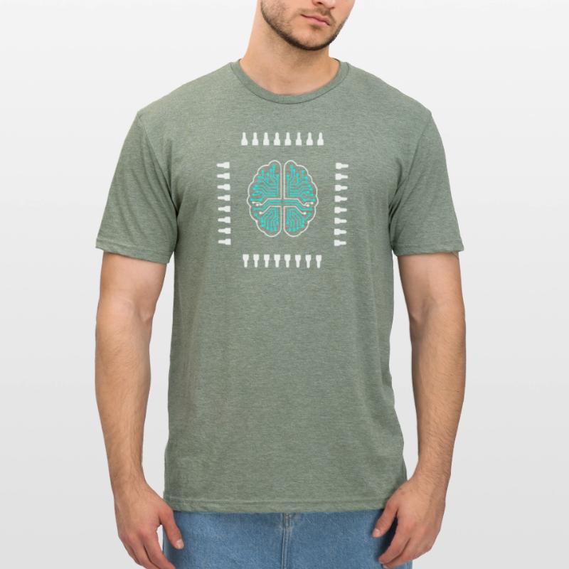 AI Brain Chip Processor Tech Vector Unisex Polycotton T-Shirt