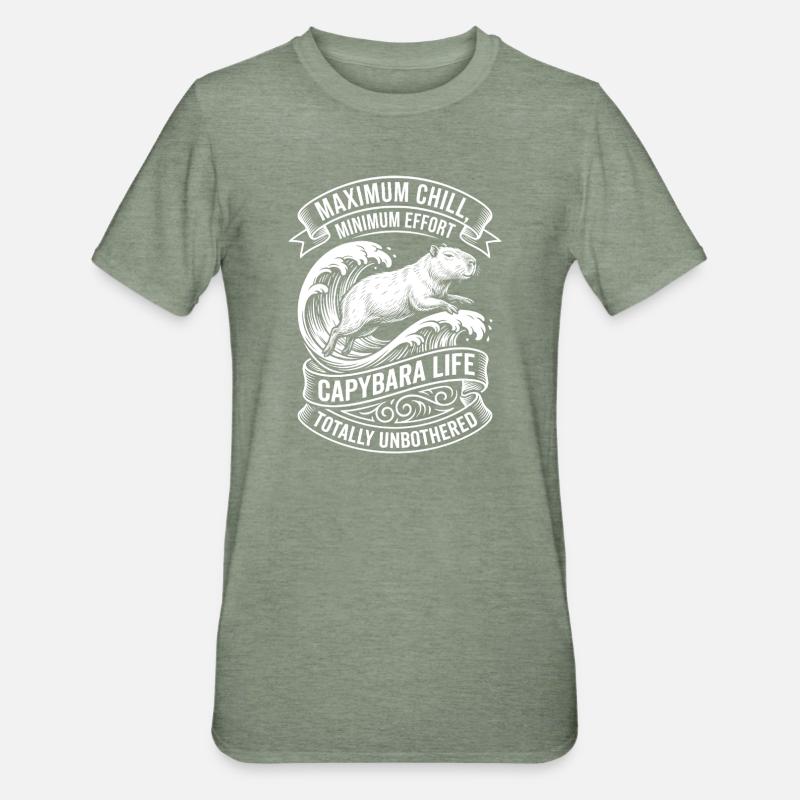 Capybara Life – Maximum Chill - Unisex Polycotton T-Shirt - heather military green