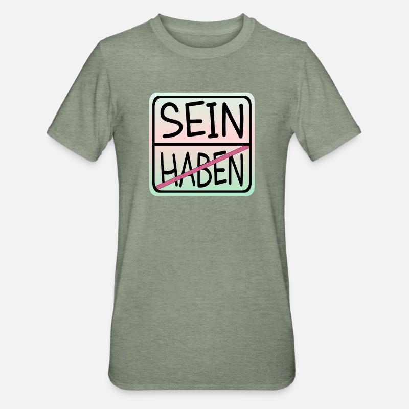 LA PLEINE CONSCIENCE EST - T-shirt polycoton Unisexe - vert kaki chiné