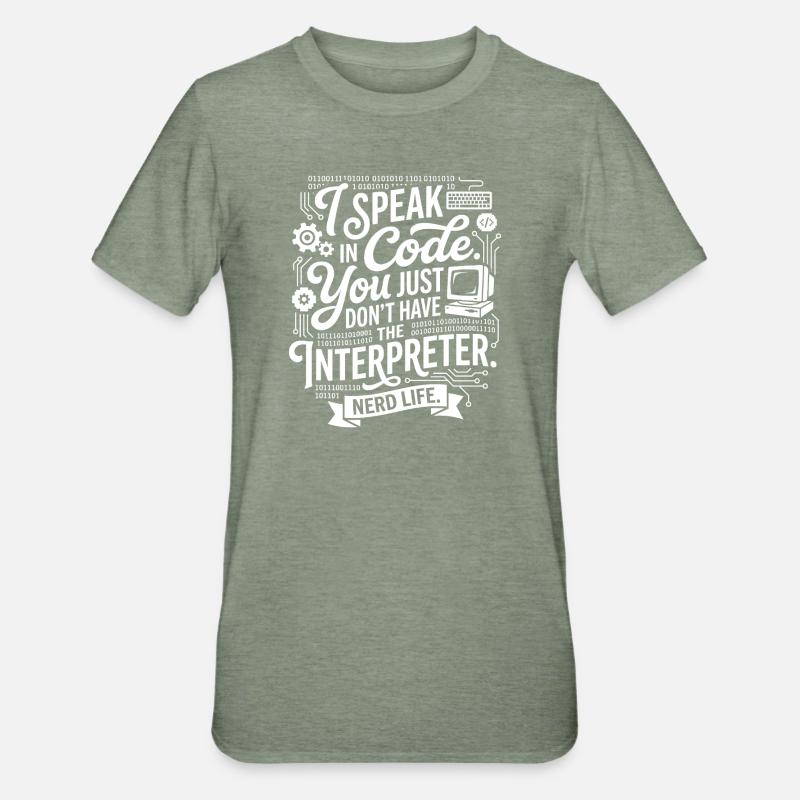Codeflüstern Nerdleben - Unisex Polycotton T-Shirt - heather military green