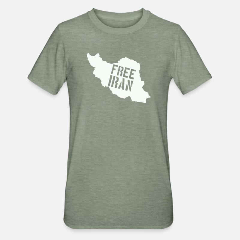 Iran Liberté Iran Libérer l’Iran - T-shirt polycoton Unisexe - vert kaki chiné