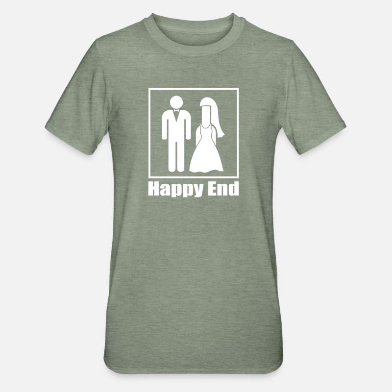Le véritable mariage à fin heureuse - T-shirt polycoton Unisexe - vert kaki chiné