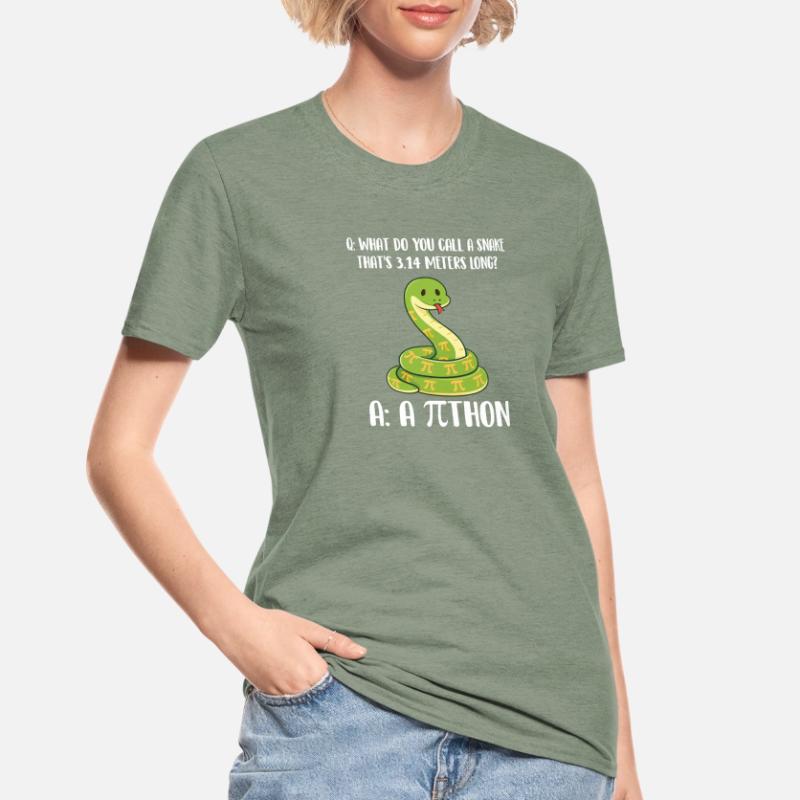 Schlange, 3,14 Meter lang, Pi-Tag-Python-Witz Unisex Polycotton T-Shirt