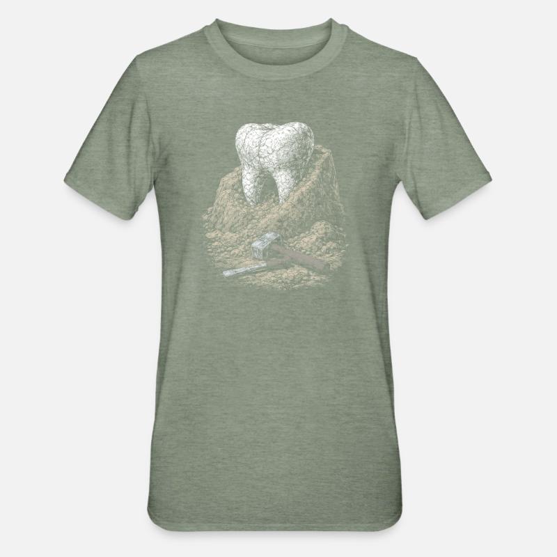 Dent dans la Roche - T-shirt polycoton Unisexe - vert kaki chiné