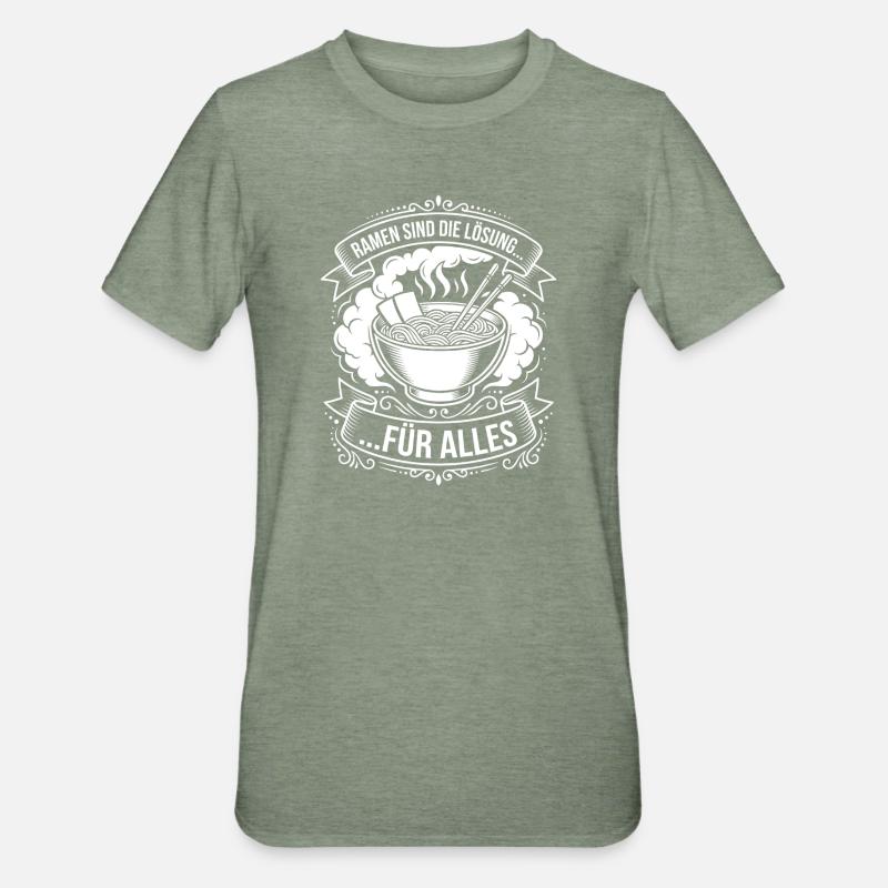 Ramen is the solution - Unisex Polycotton T-Shirt - heather military green