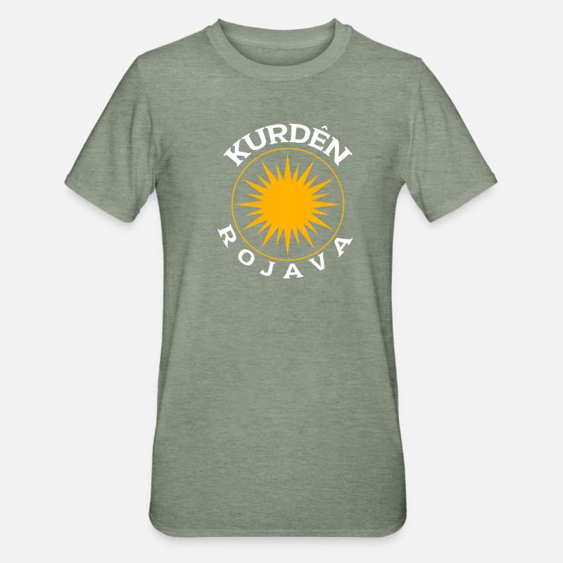 Kurden Rojava - Unisex Polycotton T-Shirt - Militärgrün meliert
