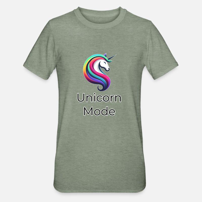 Explosion de couleurs de la mode licorne - T-shirt polycoton Unisexe - vert kaki chiné