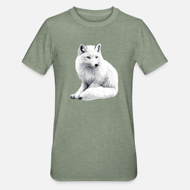 Snow fox - Unisex Polycotton T-Shirt - heather military green
