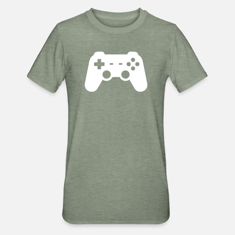 Controller Silhouette Icon - Unisex Polycotton T-Shirt - Militärgrün meliert
