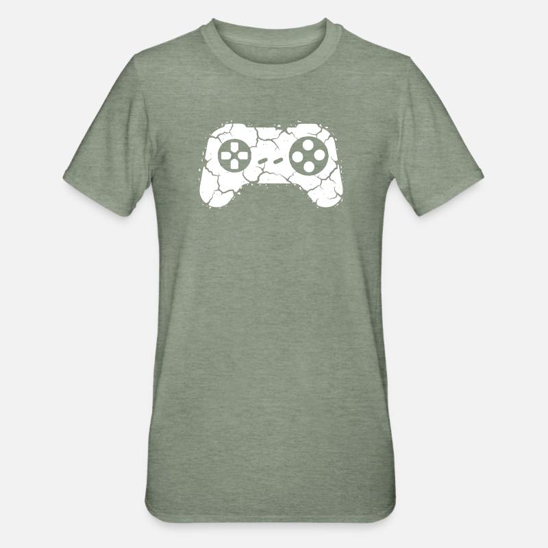 Controller Risse Rage Quit - Unisex Polycotton T-Shirt - Militärgrün meliert