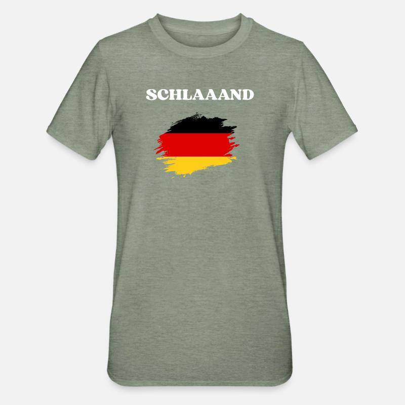 SCHLAAAND - Unisex Polycotton T-Shirt - Militärgrün meliert
