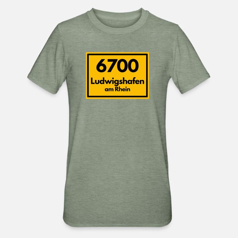 OLD POSTCODE POSTCODE RETRO 6700 LUDWIGSHAFEN - Unisex Polycotton T-Shirt - heather military green