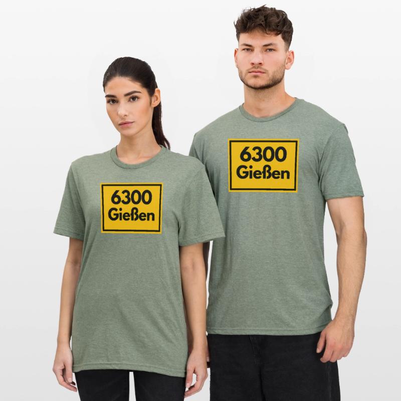 OLD POSTCODE ZIP CODE RETRO 6300 GIESSEN Unisex Polycotton T-Shirt