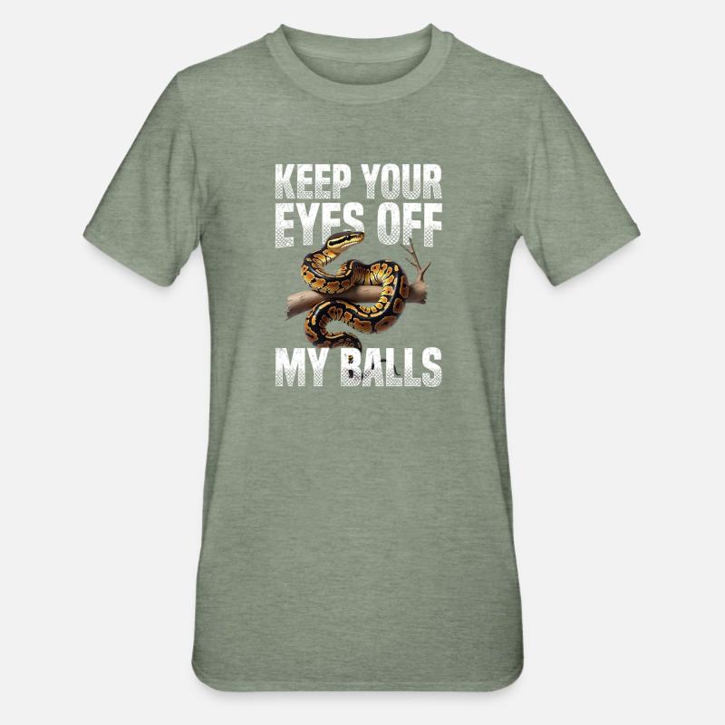 Königspython Schlangen Liebhaber Terrarium Python - Unisex Polycotton T-Shirt - Militärgrün meliert