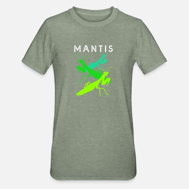 Gottesanbeter Gottesanbeterin Mantis - Unisex Polycotton T-Shirt - Militärgrün meliert