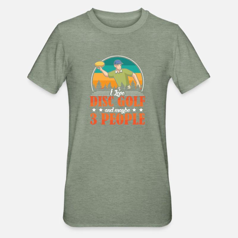 Disc Golf Geschenke Discgolf - Unisex Polycotton T-Shirt - Militärgrün meliert