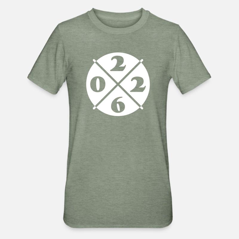 2026 år - Unisex Polycotton T-skjorte - militærgrønn-melert
