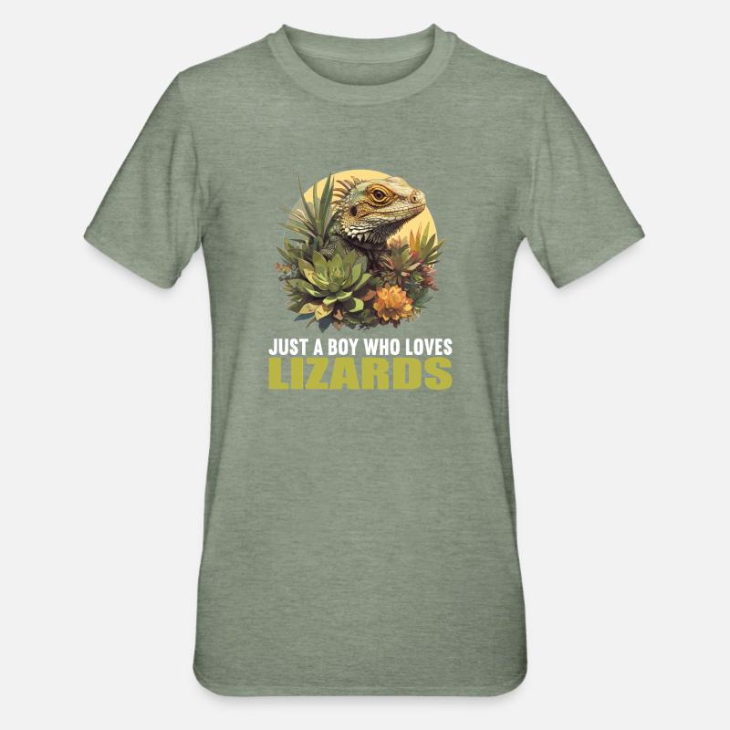Eidechsen Eidechse - Unisex Polycotton T-Shirt - Militärgrün meliert