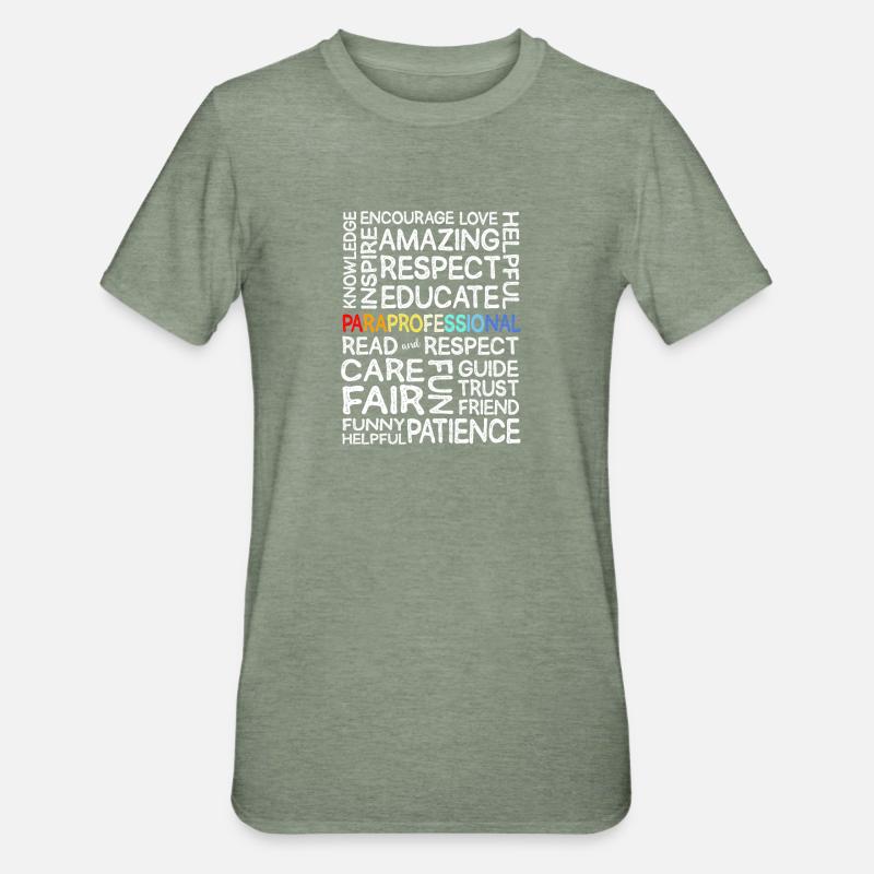 Paraprofessional Paraeducator Lehrerassistent - Unisex Polycotton T-Shirt - Militärgrün meliert