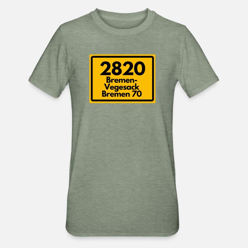 OLD POSTCODE ZIP CODE RETRO 2820 BREMEN VEGESACK! - Unisex Polycotton T-Shirt - heather military green