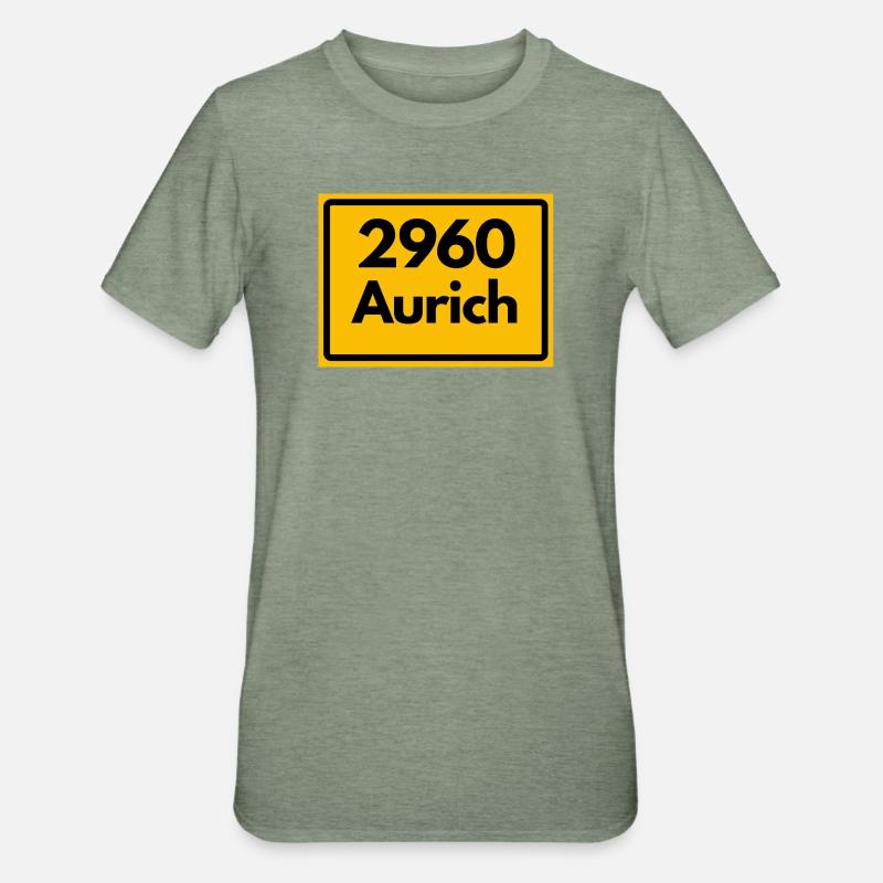 ANCIEN CODE POSTAL 2960 AURICH OSTFRIESLAND - T-shirt polycoton Unisexe - vert kaki chiné