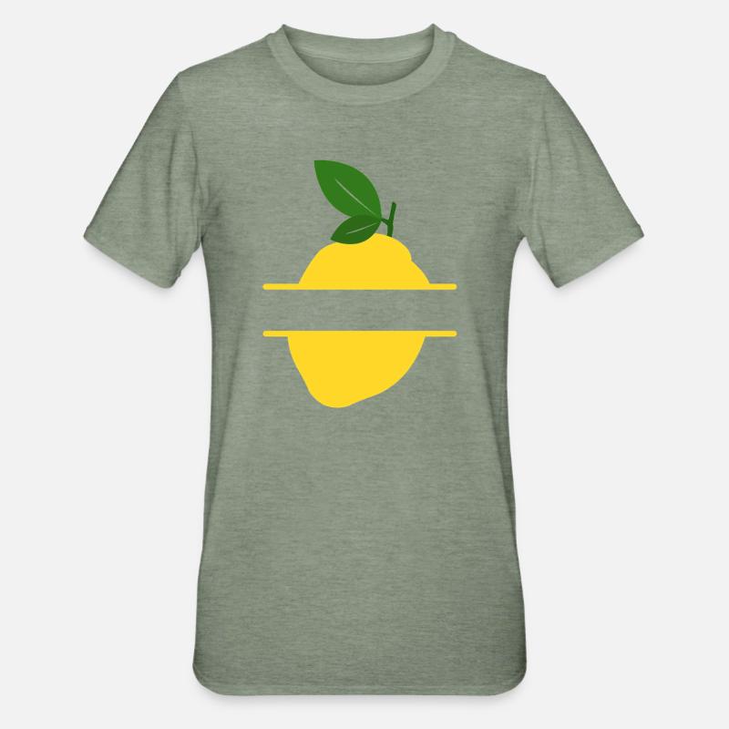 Lemon Split Frame - Unisex Polycotton T-Shirt - Militärgrün meliert