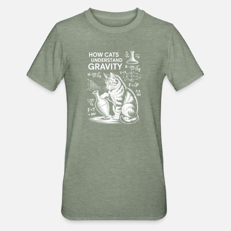 Physics Cats Sayings Math Joke Physics Gift - Unisex Polycotton T-Shirt - heather military green